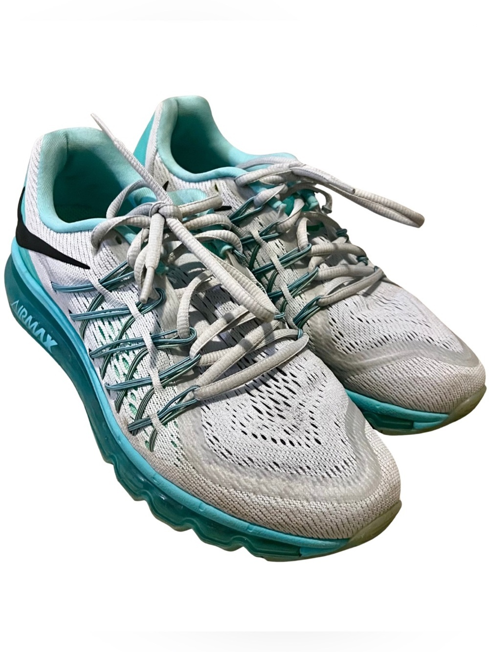 Nike Air Max 2015 Running Shoes White Aqua/Turquoise Women’s Size 8.5